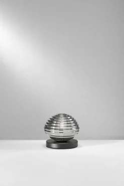 Eco-Light Stilvolle Tischlampe Rauchglas 16,5 cm E27 dekorativ< Wohnzimmerlampen|Glaslampen