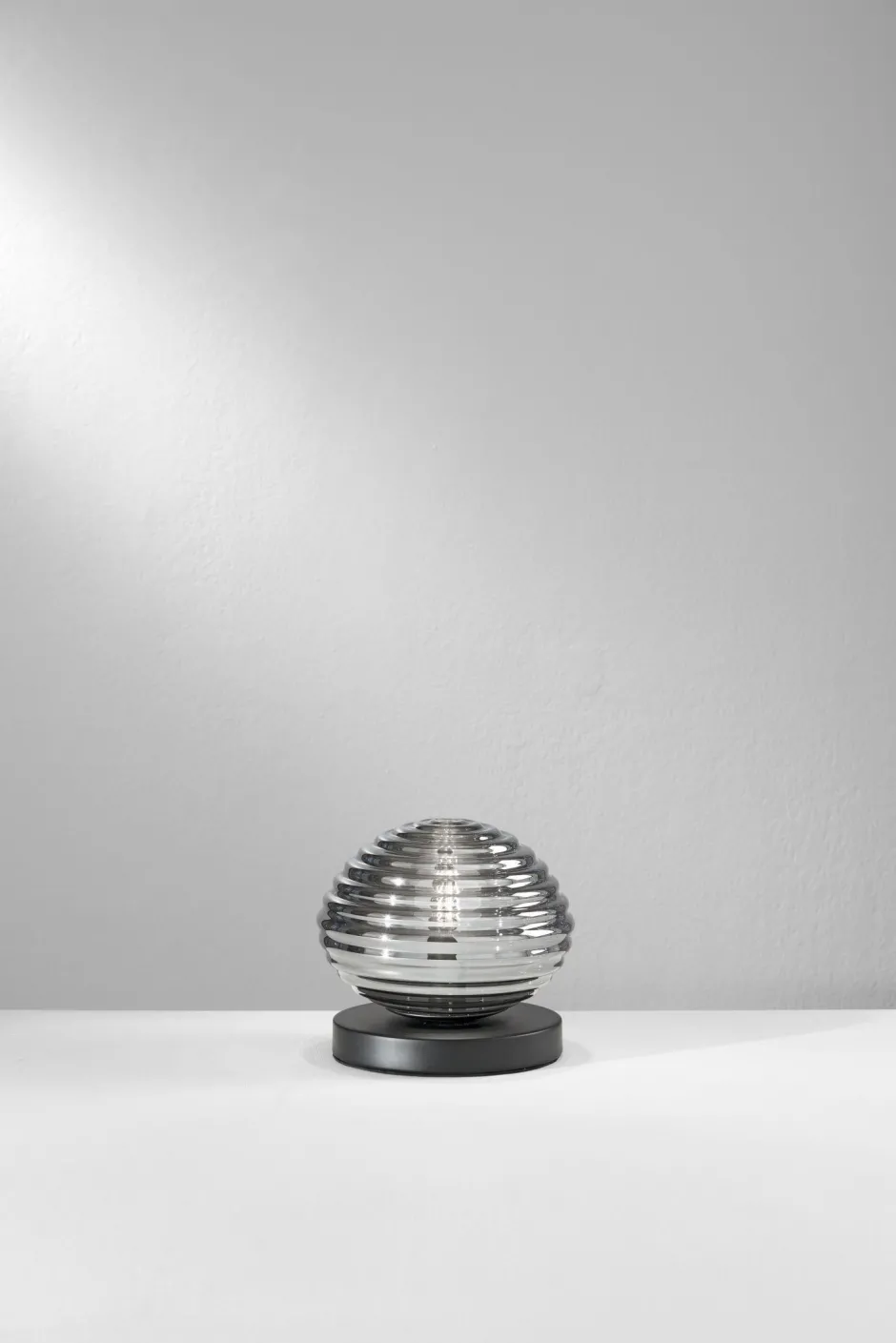 Eco-Light Stilvolle Tischlampe Rauchglas 16,5 cm E27 dekorativ< Wohnzimmerlampen|Glaslampen