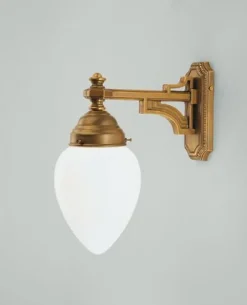Berliner Messingleuchten Stilvolle Wandlampe Echt-Messing Glas E27 Jugendstil< Wohnzimmerlampen|Küchenlampen