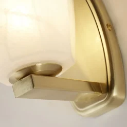 Flurlampen|Metall Lampen*Searchlight Stilvolle Wandleuchte Glas Metall IP44 G9 in Messing