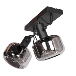 Spots|Badezimmer Lampe*Steinhauer Stilvoller Deckenstrahler Schwarz Rauchgrau E27 L:40 cm