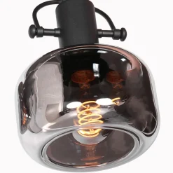 Spots|Badezimmer Lampe*Steinhauer Stilvoller Deckenstrahler Schwarz Rauchgrau E27 L:40 cm