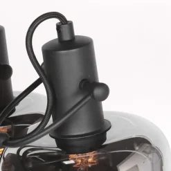 Spots|Badezimmer Lampe*Steinhauer Stilvoller Deckenstrahler Schwarz Rauchgrau E27 L:40 cm