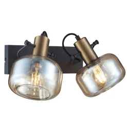 Steinhauer Stilvoller Wandstrahler Schwarz Bernstein E27 B:40 cm< Spots|Wandleuchten