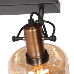 Steinhauer Stilvoller Wandstrahler Schwarz Bernstein E27 B:40 cm< Spots|Wandleuchten