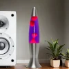 Easylight Stimmungsvolle Lavalampe Lila Rot Silber 40cm ANGELINA< Retro Lampen|Lavalampen