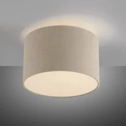 Just Light Stoff Deckenlampe blendarm Beige E27 Ø35 cm gemütlich< Wohnzimmerlampen|Stofflampen