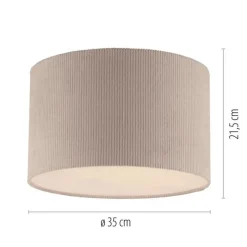 Just Light Stoff Deckenlampe blendarm Beige E27 Ø35 cm gemütlich< Wohnzimmerlampen|Stofflampen