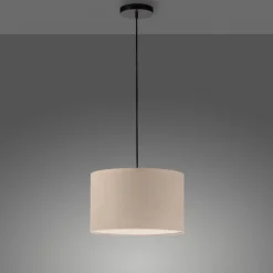 Hängelampen|Bürolampen*Just Light Stoff Hängelampe blendarm Beige E27 Ø45 cm gemütlich