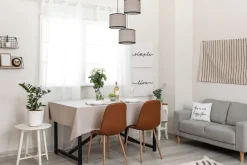 Belis Stoff Hängelampe blendarm Schwarz Beige E27 Ø45 cm rund< Hängelampen|Bürolampen