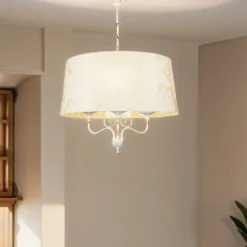 Jupiter Stoff Hängeleuchte mit Barock Motiv GANARA Lampe< Hängelampen|Esszimmer Lampen