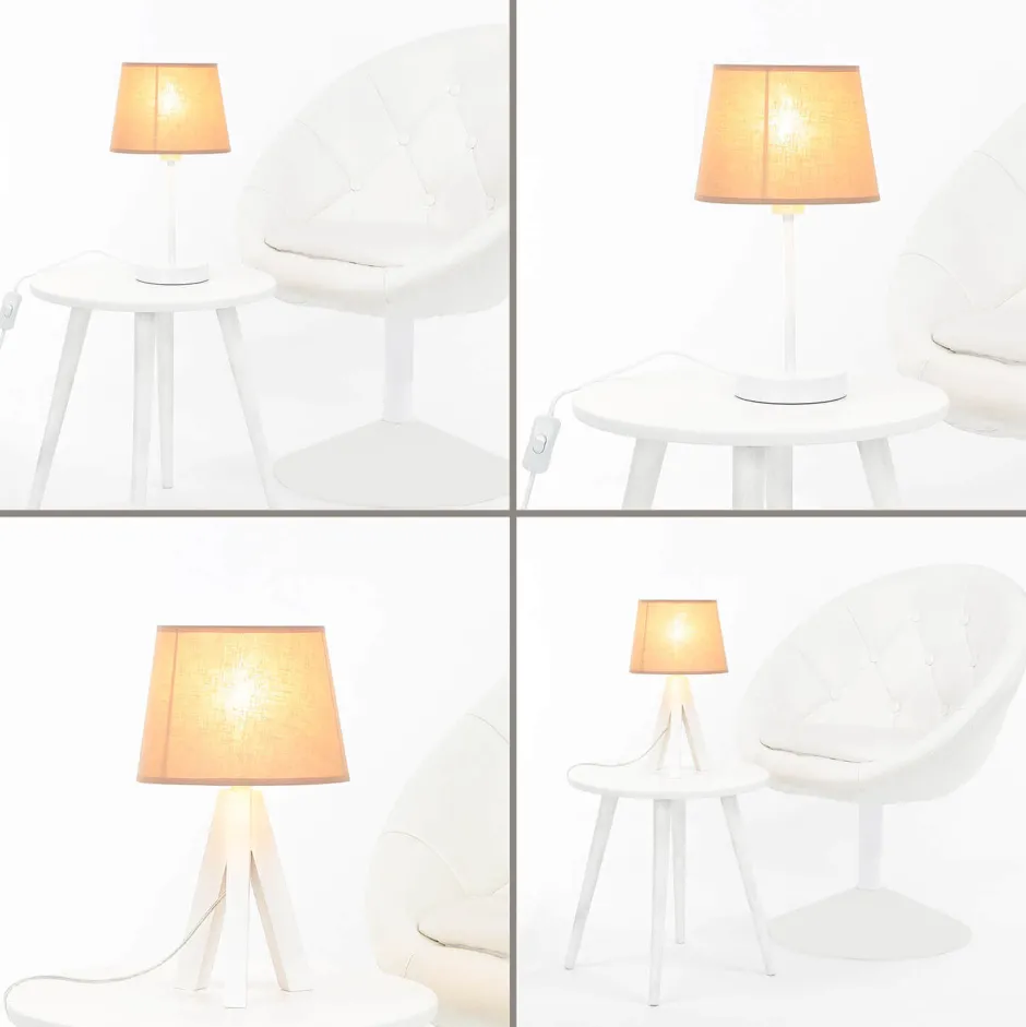 Duolla Stoff Lampenschirm Tischleuchte Ø19,5cm für E14< Lampenschirme