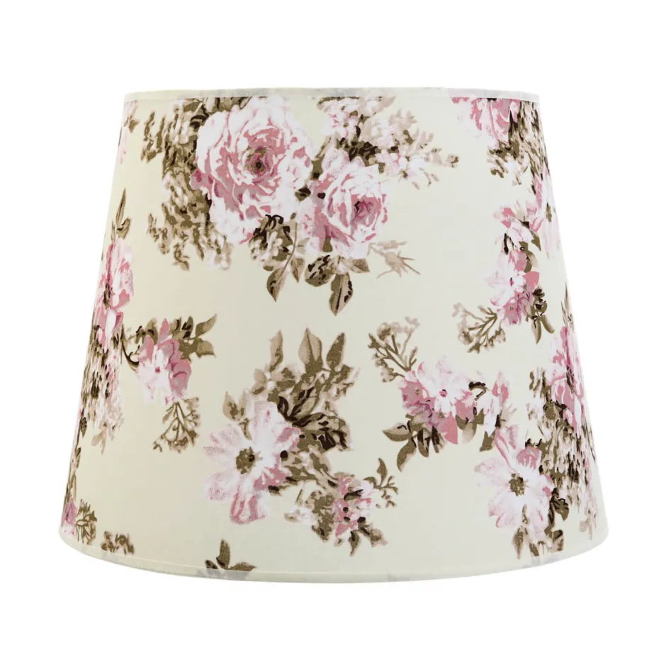 Lampenschirme*Duolla Stoff Lampenschirm Weiß Rosa E27 Pendelleuchte