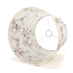 Lampenschirme*Duolla Stoff Lampenschirm Weiß Rosa E27 Pendelleuchte