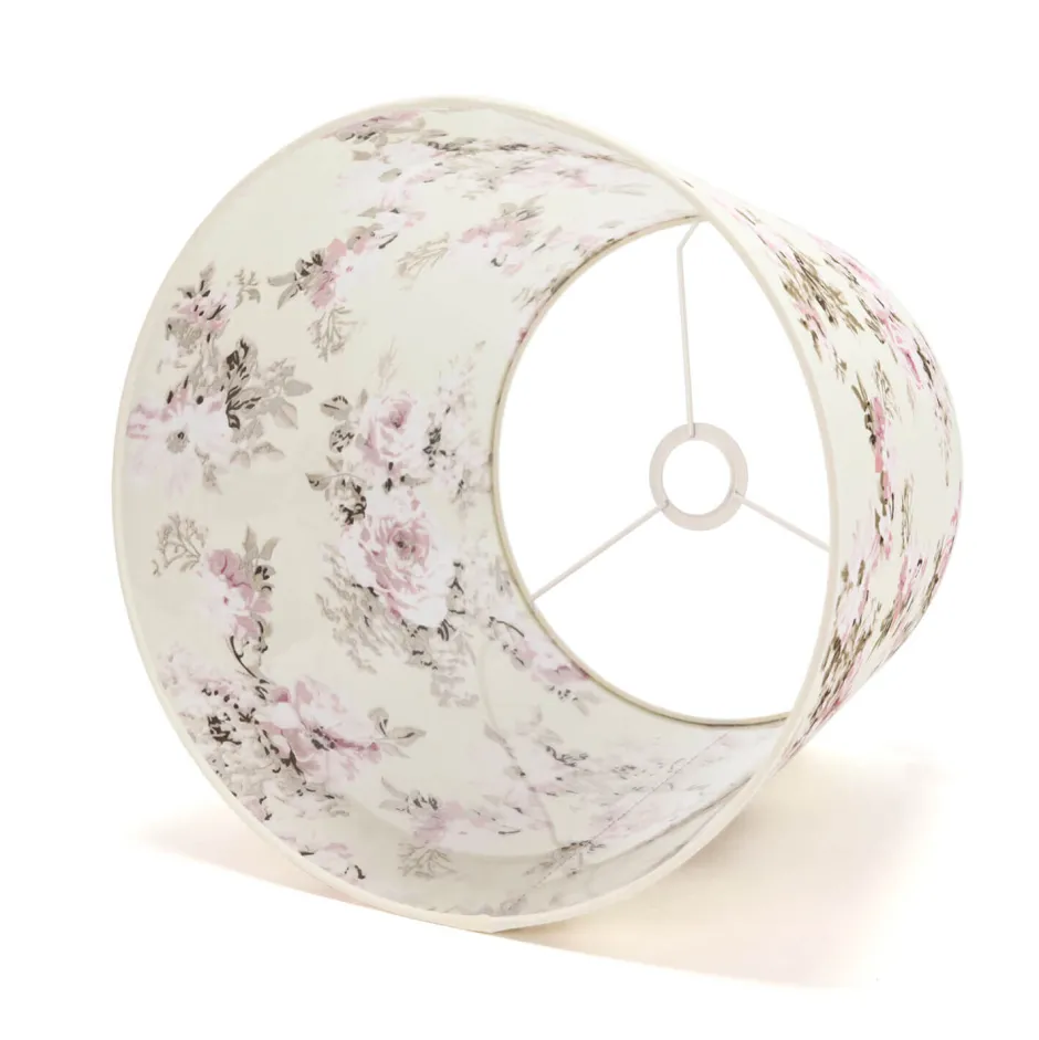 Lampenschirme*Duolla Stoff Lampenschirm Weiß Rosa E27 Pendelleuchte