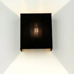 Duolla Stoff Wandleuchte Schwarz eckig E27 Loft Design ALICE< Wandleuchten|Flurlampen