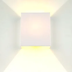 Duolla Stoff Wandleuchte Weiß eckig Loft Modern E27 ALICE< Stofflampen|Wohnzimmerlampen