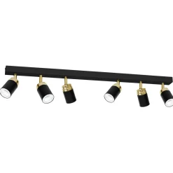 Luminex Strahler EVIE Metall 6 flmg 90 cm lang Schwarz Gold< Deckenleuchten|Spots
