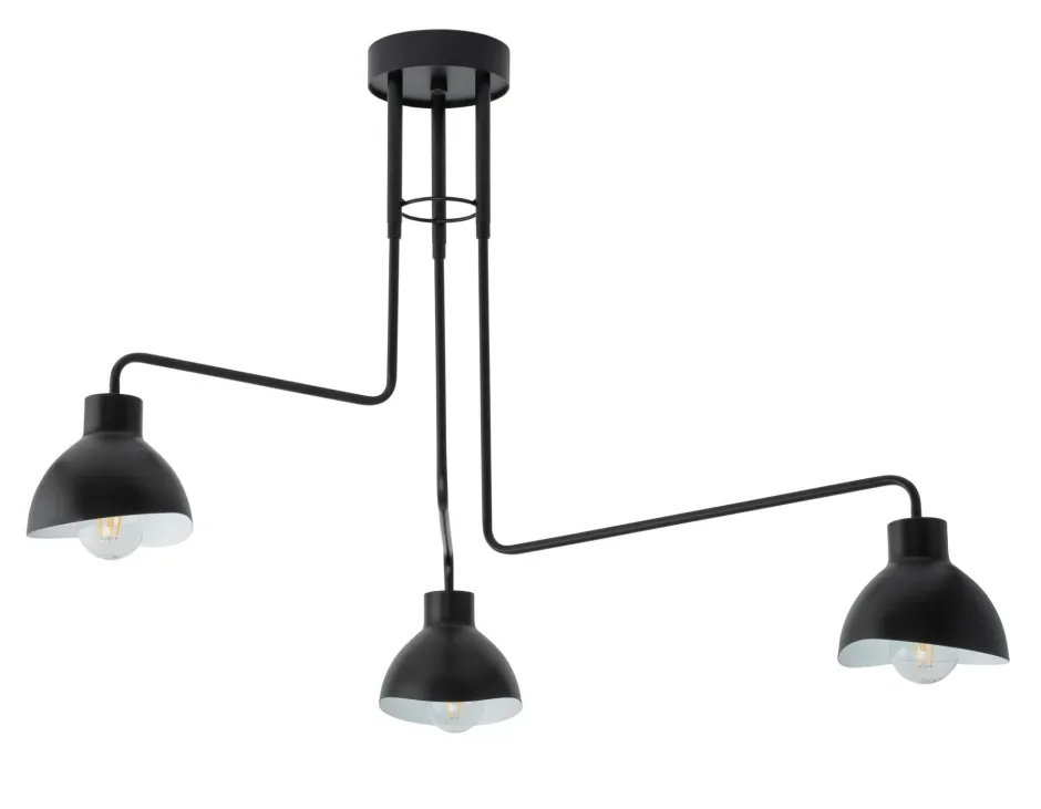 Deckenleuchten|Moderne Lampen*Sigma Stylische Deckenleuchte Schwarz Weiß E27 3-flammig