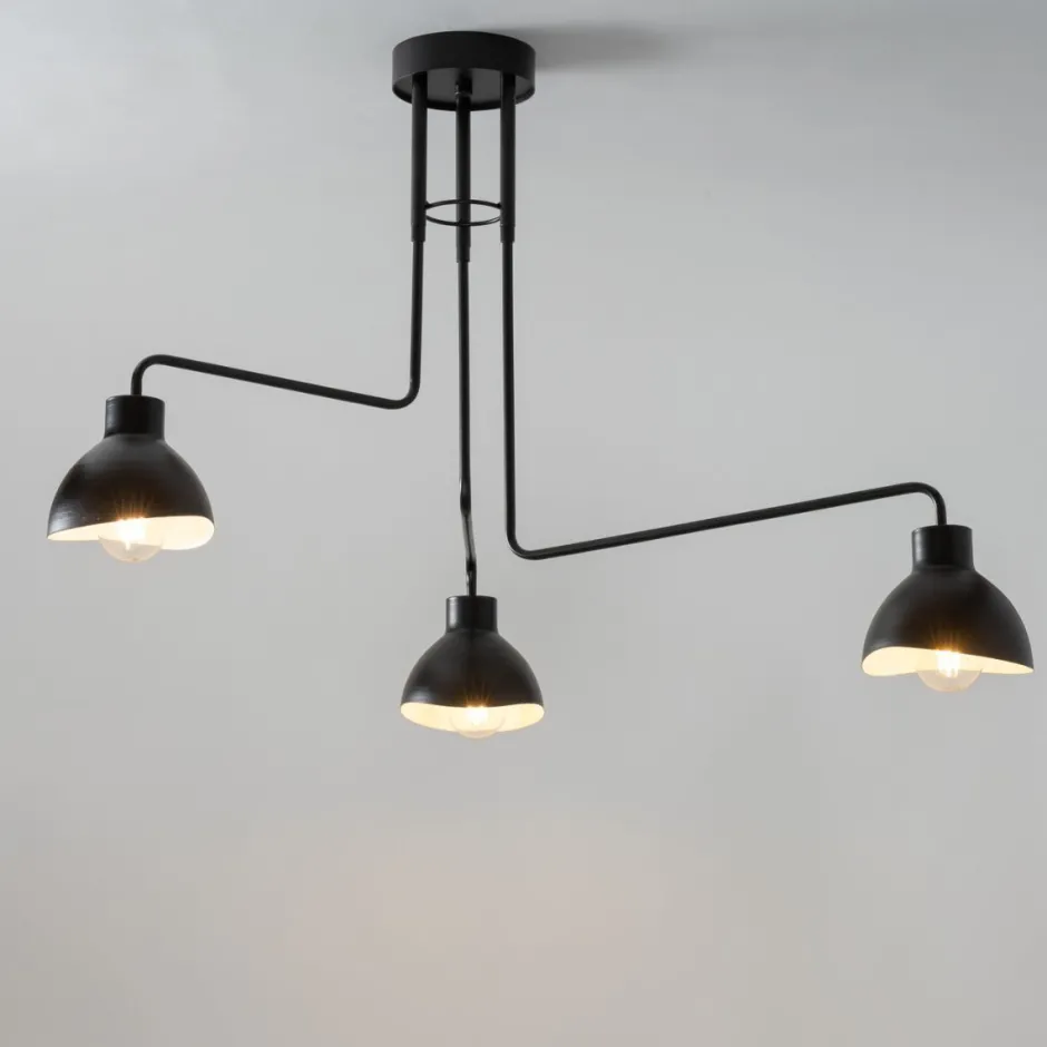 Deckenleuchten|Moderne Lampen*Sigma Stylische Deckenleuchte Schwarz Weiß E27 3-flammig