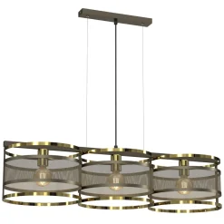 Hängelampen|Bürolampen*Luminex Stylische Hängelampe in Titanium Gold 92 cm lang Loft
