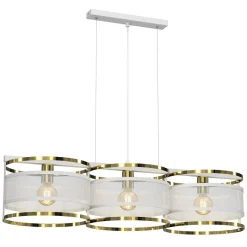 Hängelampen|Bürolampen*Luminex Stylische Hängelampe Metall Weiß Gold 92 cm lang Loft