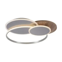 Paul Neuhaus Stylische LED Deckenlampe Holz Ringe 6000 lm dimmbar< Deckenleuchten|Flurlampen