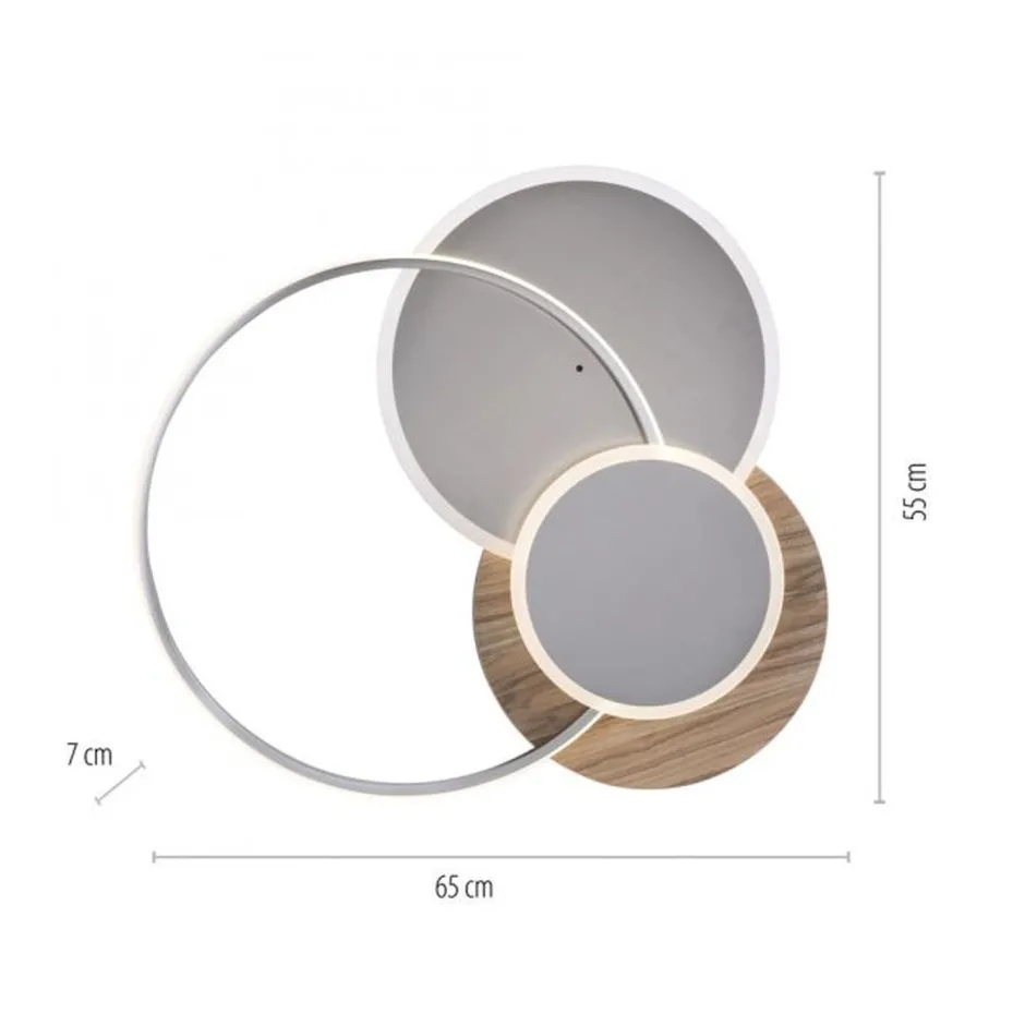 Paul Neuhaus Stylische LED Deckenlampe Holz Ringe 6000 lm dimmbar< Deckenleuchten|Flurlampen
