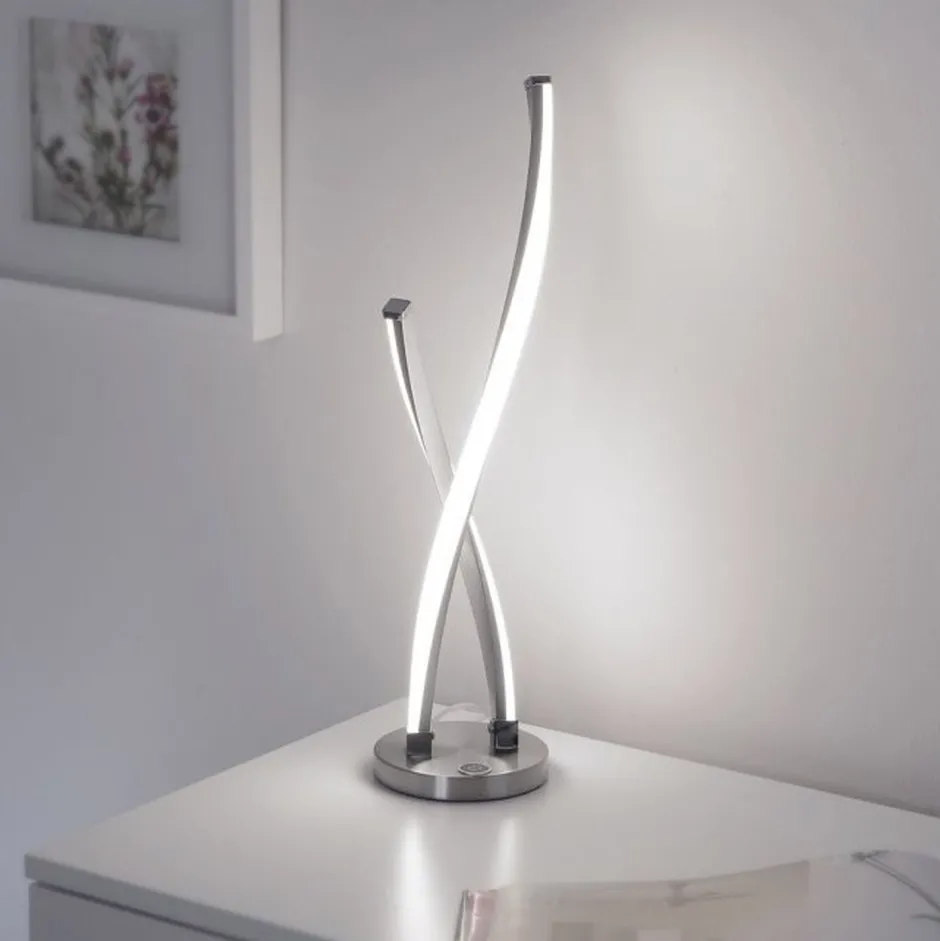 Paul Neuhaus Stylische LED Tischlampe in Stahl 13 W dimmbar Touch< Wohnzimmerlampen|Schlafzimmer Lampen