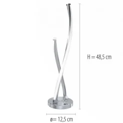 Paul Neuhaus Stylische LED Tischlampe in Stahl 13 W dimmbar Touch< Wohnzimmerlampen|Schlafzimmer Lampen