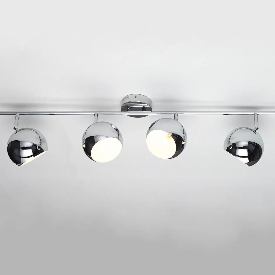 Invicta Interior Stylischer Deckenstrahler Chrom Retro lang E14< Designerlampen|Retro Lampen