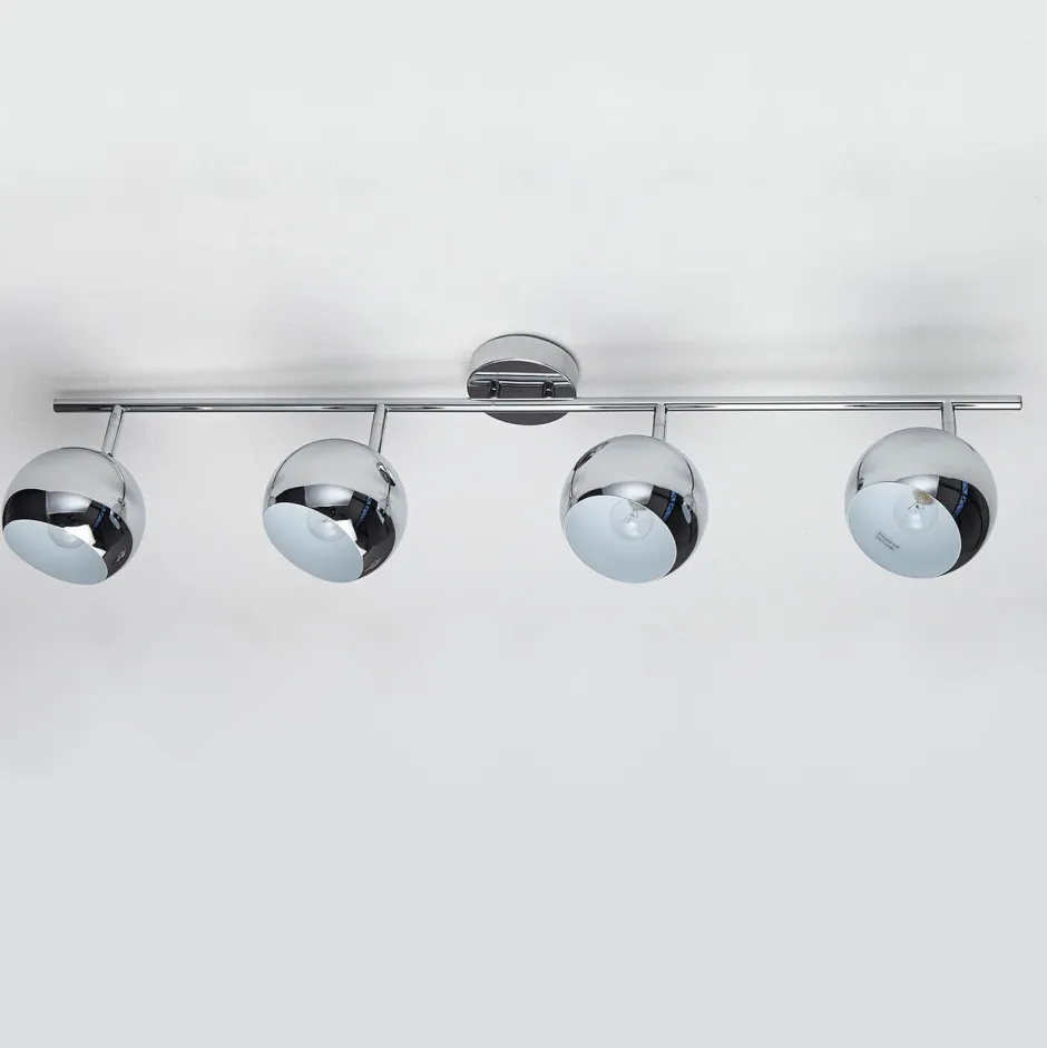 Invicta Interior Stylischer Deckenstrahler Chrom Retro lang E14< Designerlampen|Retro Lampen