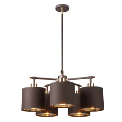 Elstead Textil Deckenleuchte verstellbar Braun Gold Esstisch< Deckenleuchten|Designerlampen