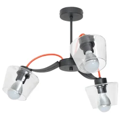 Deckenleuchten|Vintage Lampen*Luminex Tiefe Industrie Deckenlampe in Rot für den Esstisch