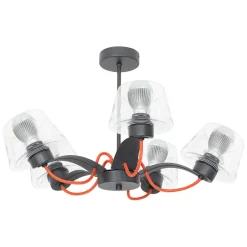 Deckenleuchten|Vintage Lampen*Luminex Tiefe Industrie Deckenleuchte E27 in Rot