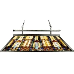 Elstead Tiffany Pendelleuchte Buntglas L120cm Billardlampe< Hängelampen|Esszimmer Lampen