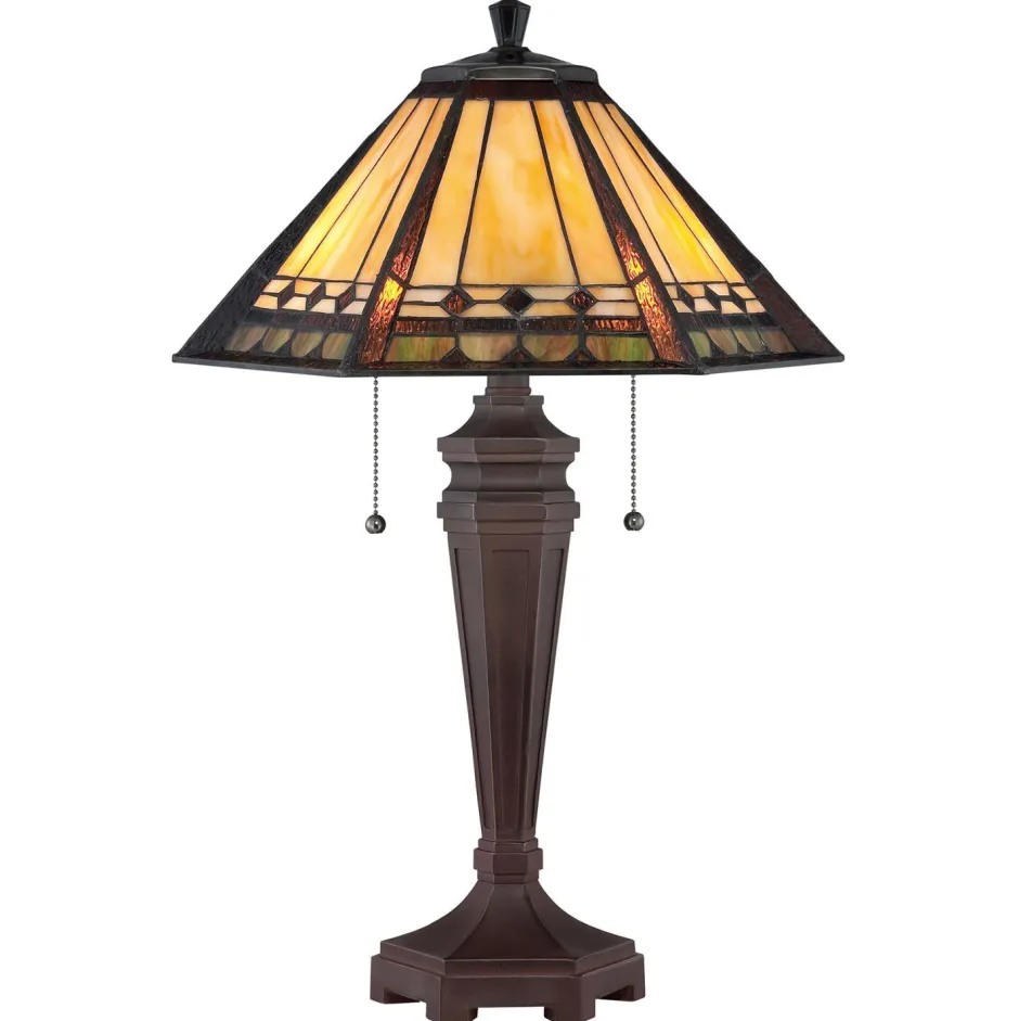 Elstead Tiffany Tischlampe Zugschalter 60cm hoch ETERNO< Tischlampen|Designerlampen