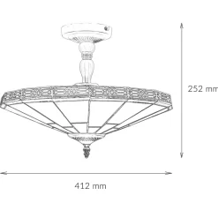 Glaslampen|Tiffany Lampen*Searchlight Tiffanylampe Decke Grün Weiß elegant