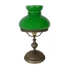 Giovanni Battista Tischlampe 39 cm Jugendstil Glas Messing in Bronze Antik Grün< Tischlampen|Jugendstil Lampen