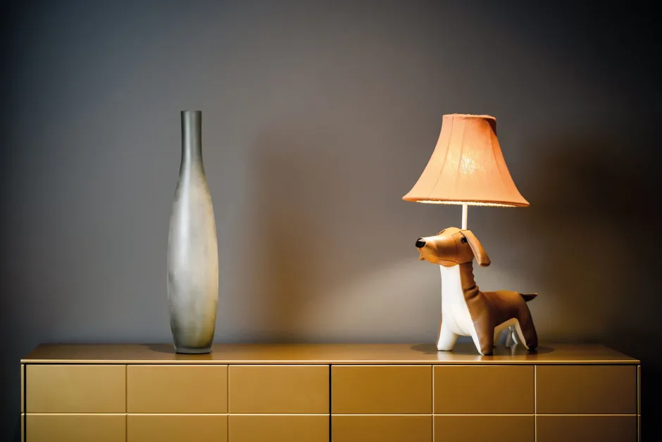 Happy Lamps Tischlampe Braun Hund 48 cm Kinderzimmer Wohnzimmer<Kinder Kinderzimmerlampen|Kinderlampen