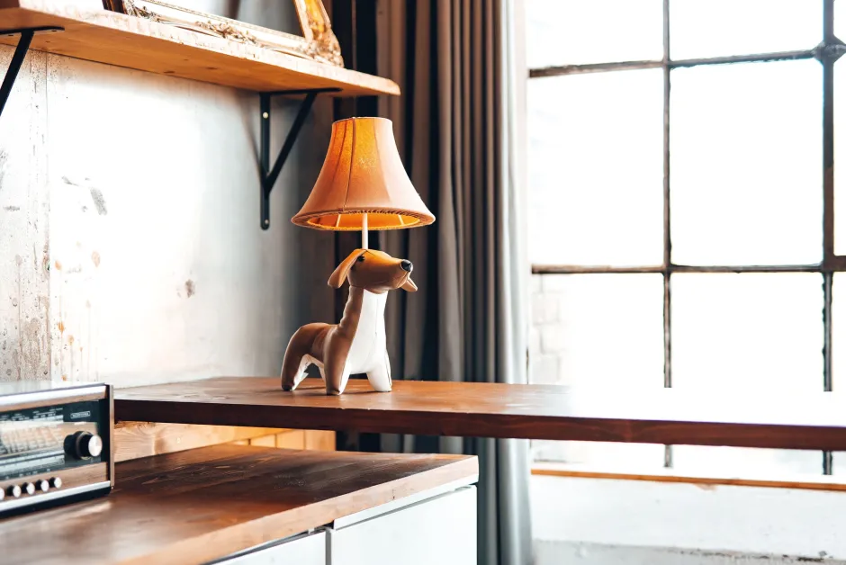 Happy Lamps Tischlampe Braun Hund 48 cm Kinderzimmer Wohnzimmer<Kinder Kinderzimmerlampen|Kinderlampen