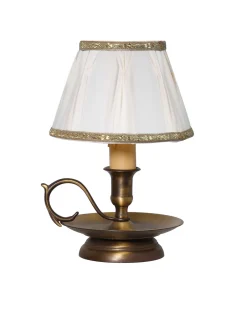 Messinglampen|Stofflampen*Giovanni Battista Tischlampe Bronze Hell Abat aus Echt-Messing