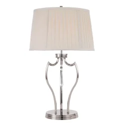 Tischlampen|Schlafzimmer Lampen*Elstead Tischlampe CANDELA 12 Messing in Nickel Lampe