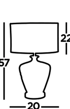 Stofflampen|Schlafzimmer Lampen*Searchlight Tischlampe Chrom Weiß E27 57 cm Ø 36 cm Stoff Keramik