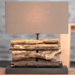 Tischlampen|Schlafzimmer Lampen*Invicta Interior Tischlampe 40cm Modern kunstvoll echtes Treibholz