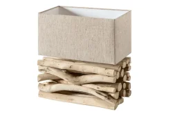 Invicta Interior Tischlampe Design Treibholz Stoff Unikat ATHELLA< Lampen Treibholz|Tischlampen