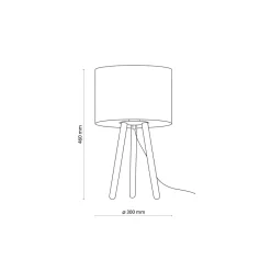 Tischlampen|Schlafzimmer Lampen*TK Lighting Tischlampe Dreibein 46 cm Skandinavisch Holz Stoff E27