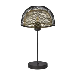 Schlafzimmer Lampen|Tischlampen*Searchlight Tischlampe E27 47 cm Ø 26 cm in Schwarz Gold LUCIA