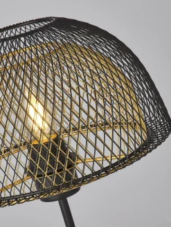 Schlafzimmer Lampen|Tischlampen*Searchlight Tischlampe E27 47 cm Ø 26 cm in Schwarz Gold LUCIA