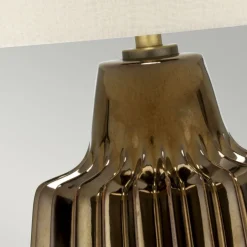 Elstead Tischlampe E27 67 cm in Bronze Weiß Keramik Stoff< Tischlampen|Schlafzimmer Lampen